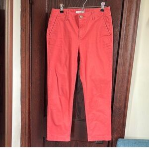 LOFT Slim Coral Red Ankle Pants